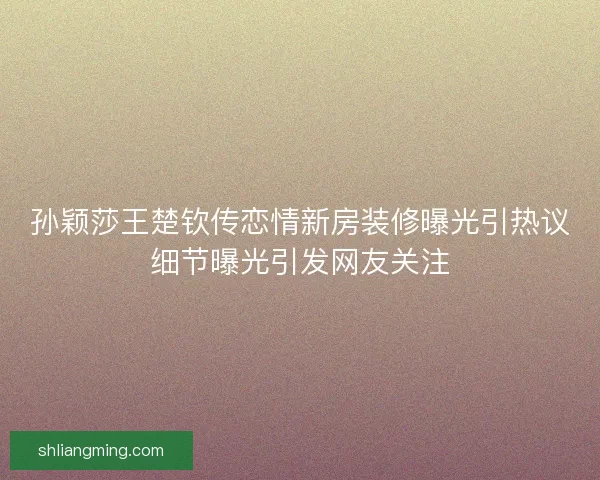 孙颖莎王楚钦传恋情新房装修曝光引热议细节曝光引发网友关注