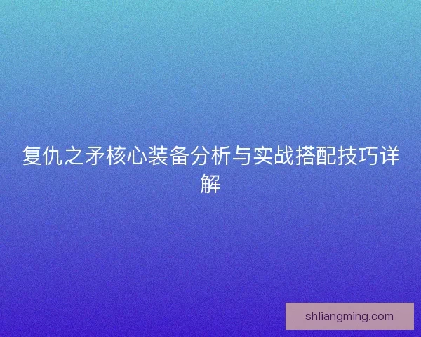 复仇之矛核心装备分析与实战搭配技巧详解