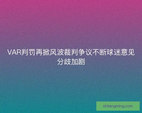VAR判罚再掀风波裁判争议不断球迷意见分歧加剧